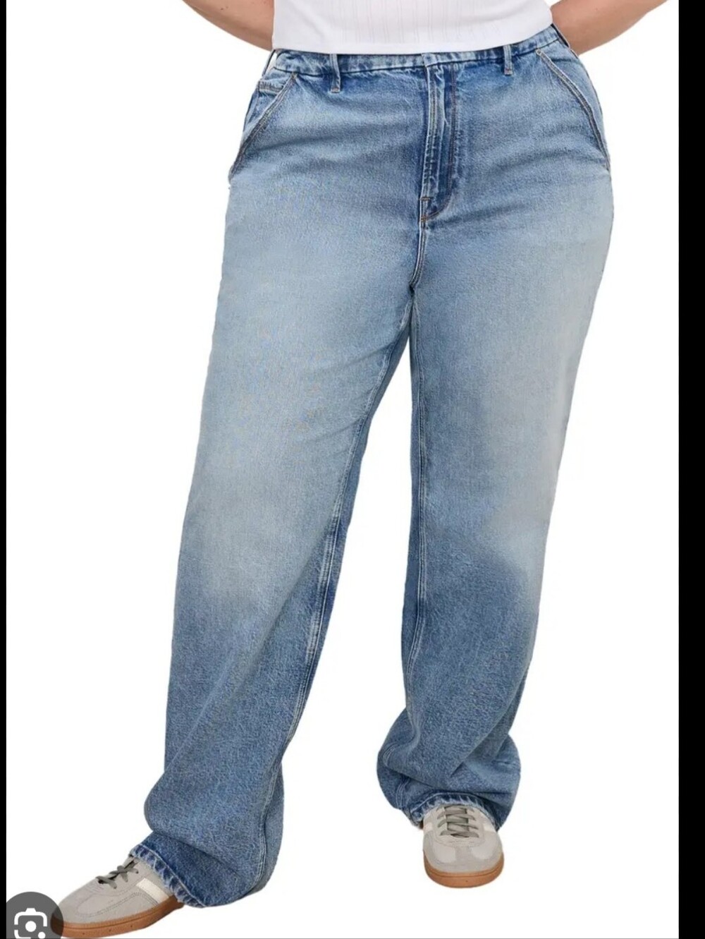 Good American Good '90s Relaxed Carpenter Baggy Jeans Size 20 Stretchy